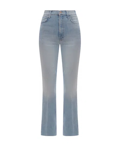 Mother The Hustler Ankle Fray Jeans In Light Blue