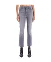 Mother The Maven Heel Super High Waist Wide Leg Jeans In Gray