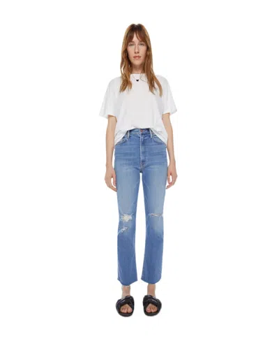Mother High Waist Denim Trousers In Blue