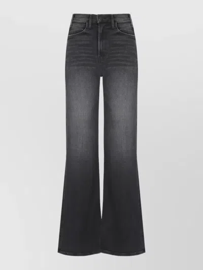 Mother High Waist Flared Jeans Five Pocket In Black