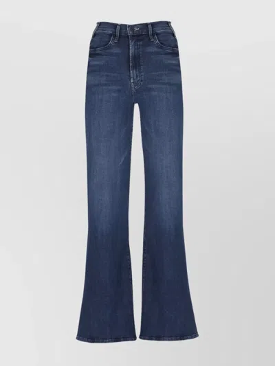 Mother High Waist Flared Jeans Four Pockets In Blue