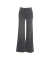 Mother High-waist Flared Jeans With Frayed Hem In Gray