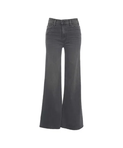 Mother High-waist Flared Jeans With Frayed Hem In Gray