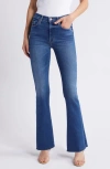 Mother High Waist Fray Hem Flare Leg Jeans In Easy Does It