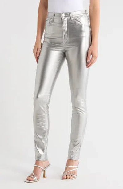 MOTHER MOTHER HIGH WAIST RAIL SKIMP METALLIC FAUX LEATHER PANTS