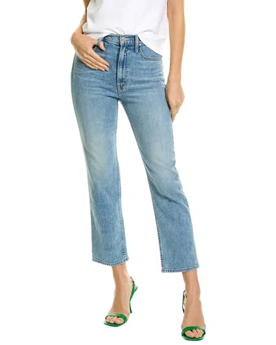 Mother High-waist Rider Ankle Salt Of The Earth Straight Leg Jean In Blue