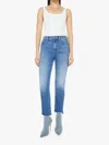 Mother High Waisted Rider Ankle Step Fray Jean In Loafers And Lassos In Multi