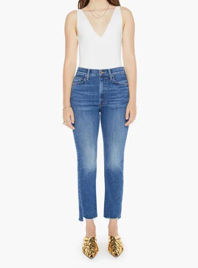 Mother High Waist Rider Ankle Step Fray Jean In Over The Top In Multi