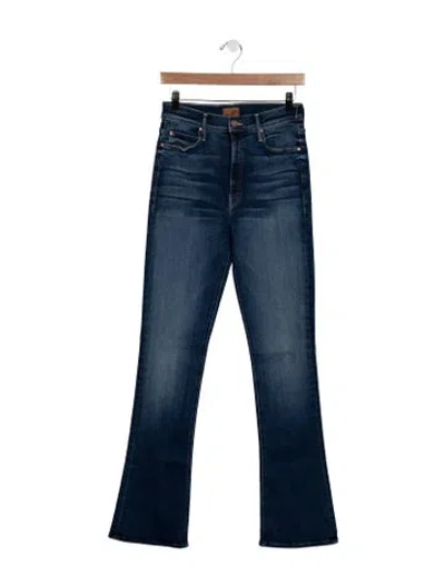 Pre-owned Mother High Waist Runaway Flared Jeans W/ Tags In Blue