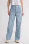 Mother High Waist Spinner Skimp Baggy Wide-leg Jeans In Lined Up