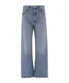 Mother Lasso Sneak Jeans In Combined Cotton Stretch In Blue