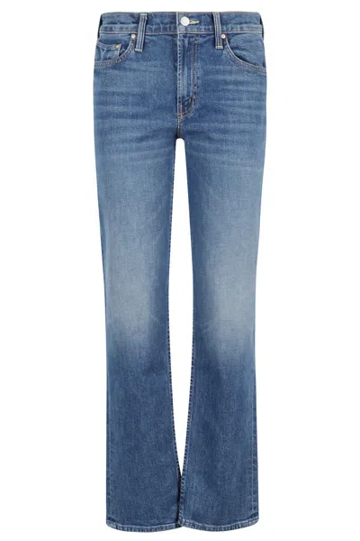Mother High-waisted Cropped Jeans With Classic Five-pocket Design In Blue