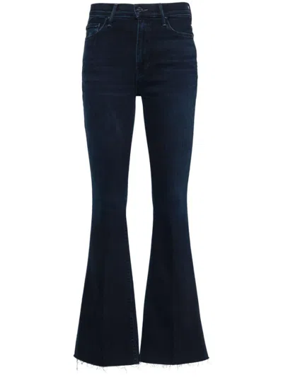 Mother High-waisted Flared Jeans In Dark Blue Denim
