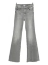 Mother High-waisted Flared Jeans With Distressed Hem In Gray