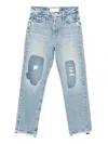 Mother High-waisted Hiker Hover Chew Jeans In Blue