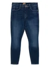 Mother High-waisted Looker Ankle Jeans In Blue