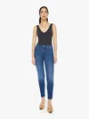 Mother High Waisted Looker Ankle These Boots Are Made For Walkin' Jeans In Blue