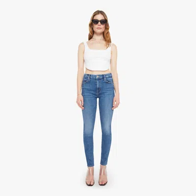 Mother High Waisted Looker Let's Split Jeans In Blue