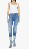 Mother High Waisted Pony Boy Ankle Jeans In Loafers And Lassos In Blue