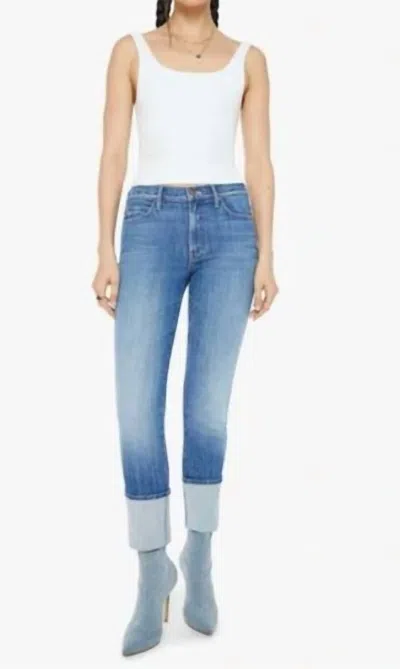Mother High Waisted Pony Boy Ankle Jeans In Loafers And Lassos In Blue