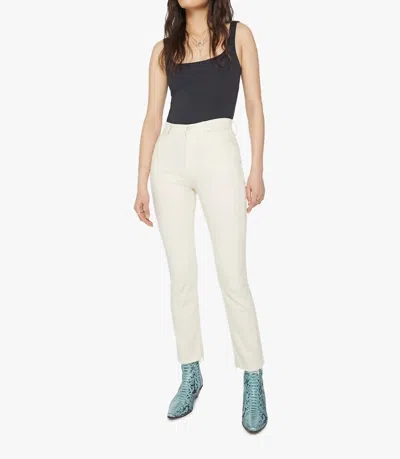 Mother High Waisted Rascal Ankle Fray Jean In Eggnog In White