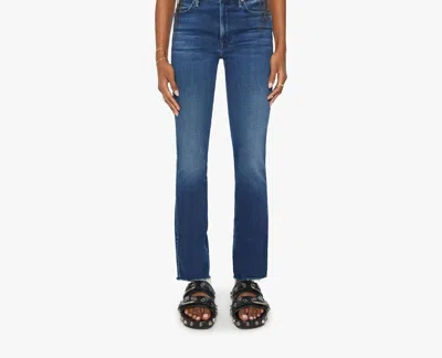 Mother The High Waist Rascal Slice Sneak Fray Jeans In Multi