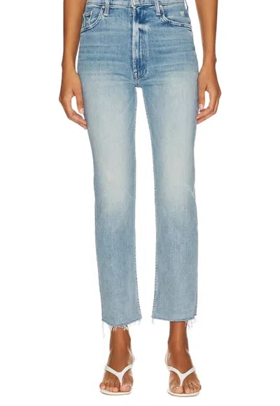 Mother High Waisted Rider Ankle Fray Jeans In Fish Out Of Water In Multi