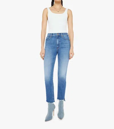 Mother High Waisted Rider Ankle Step Fray Jean In Loafers And Lassos In Multi