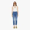 Mother The High-waist Rider Ankle Step Fray Jeans In Multi