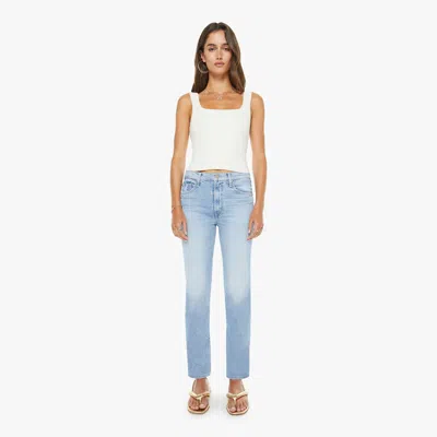 Mother High Waisted Rider Hover Comeback Kid Jeans In Blue