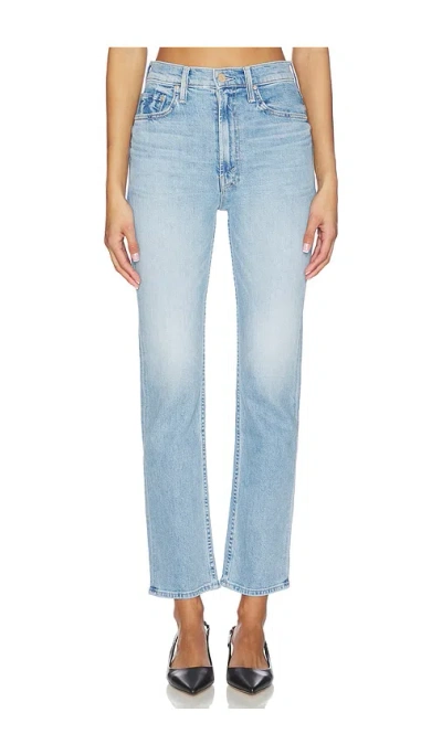 Mother High Waisted Rider Hover Jeans In Blue