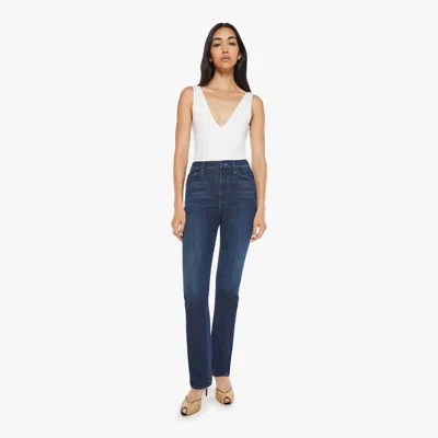 Mother High Waisted Rider Skimp Corner Piece Jeans In Blue