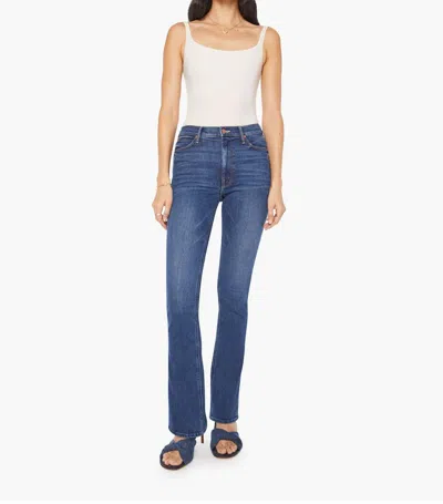Mother High Waisted Runaway Jeans In Start Your Engines In Blue