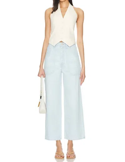 MOTHER HIGH WAISTED SMOOTHIE CARPENTER ANKLE JEANS IN OVER ICE