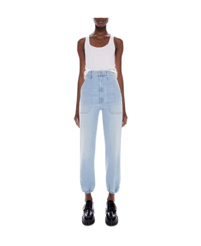 Mother High-waisted Straight Jeans In Blue