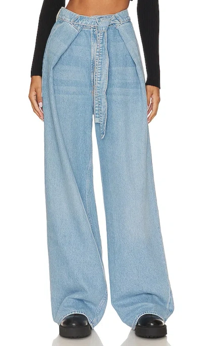 MOTHER HIGH WAISTED TIE FRONT FUNNEL SNEAK JEANS