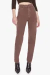 Mother High Waisted Twizzy Skimp Jean In French Roast In Brown