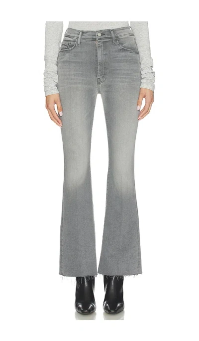 Mother High Waisted Weekend Fray Jeans In Gray