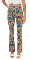Mother High Waisted Weekender Skimp Corduroy Jeans Track And Flower Fields In Multi
