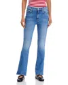 Mother High Waisted Weekender Skimp Jeans In Swing And A Miss In Blue