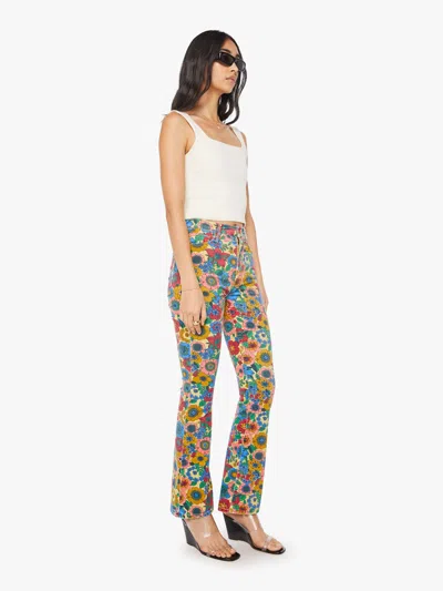 Mother High Waisted Weekender Skimp Track And Flower Fields Jeans In Multi - Size 34