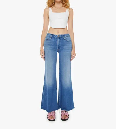 Mother High-waisted Wide Leg Jeans In Work Hard Play Hard In Blue