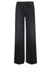 Mother High-waisted Wide-leg Jeans With Clean Lines In Black