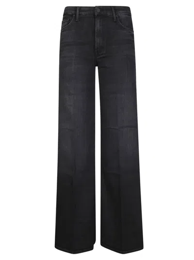 Mother High-waisted Wide-leg Jeans With Clean Lines In Black