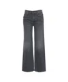 Mother High-waisted Wide-leg Jeans With Faded Black Wash In Gray