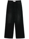 Mother The Mid Rise Rambler Zip Flood Jeans In Spiked Hair Art Flair In Black