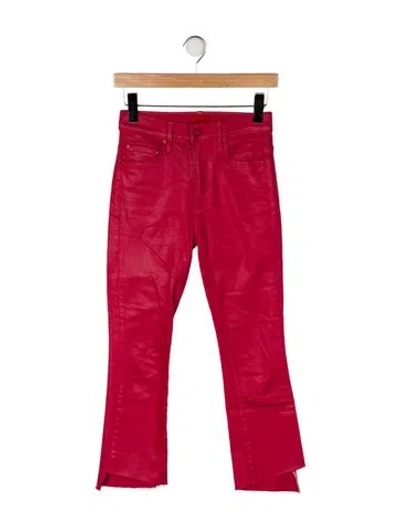 Pre-owned Mother High-rise Flared Jeans In Red