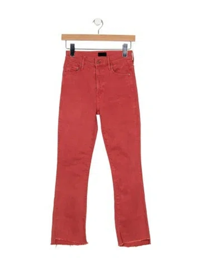 Pre-owned Mother High-rise Flared Jeans In Red