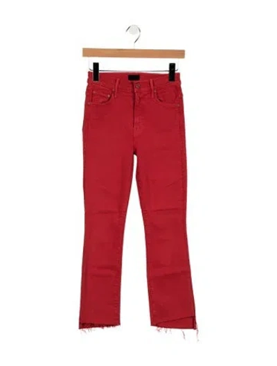Pre-owned Mother High-rise Flared Jeans In Red