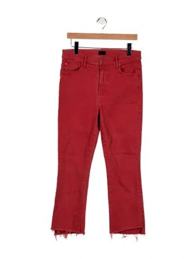 Pre-owned Mother High-rise Flared Jeans In Red